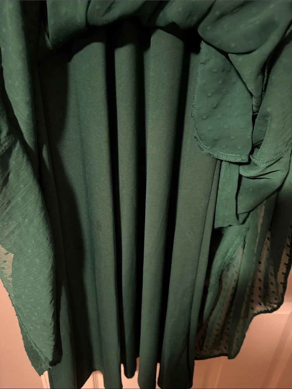torrid Emerald Green Button-Front Tiered Midi Dress - Picture 3 of 5